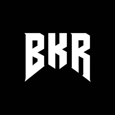 Teknoloji şirketi için BKR harf logosu tasarımı. BKR logo tasarımı siyah-beyaz renk kombinasyonu. BKR logosu, BKR vektörü, BKR tasarımı, BKR simgesi, BKR alfabesi. BKR tipografi logosu tasarımı.