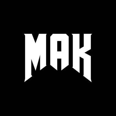 Teknoloji şirketi için MAK mektup logosu tasarımı. MAK logo tasarımı siyah ve beyaz renk kombinasyonu. MAK logosu, MAK vektörü, MAK tasarımı, MAK simgesi, MAK alfabesi. MAK tipografi logo tasarımı.