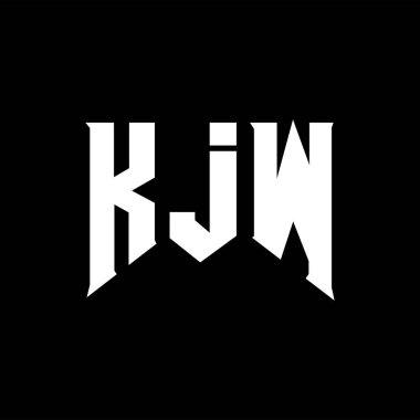 Teknoloji şirketi için KJW mektup logosu tasarımı. KJW logo tasarımı siyah ve beyaz renk kombinasyonu. KJW logosu, KJW vektörü, KJW tasarımı, KJW simgesi, KJW alfabesi. KJW tipografi logosu tasarımı.