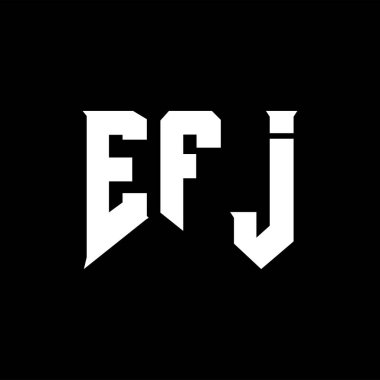 Teknoloji şirketi için EFJ mektup logosu tasarımı. EFJ logo tasarımı siyah ve beyaz renk kombinasyonu. EFJ logosu, EFJ vektörü, EFJ tasarımı, EFJ simgesi, EFJ alfabesi. EFJ tipografi logosu tasarımı.