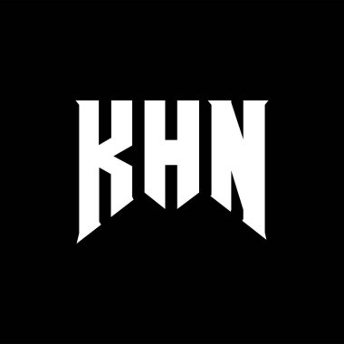 KHN letter logo design for technology company. KHN logo design black and white color combination. KHN logo, KHN vector, KHN design, KHN icon, KHN alphabet. KHN typography logo design. clipart