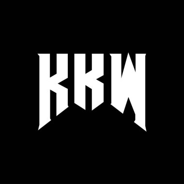 Teknoloji şirketi için KKW harf logosu tasarımı. KKW logo tasarımı siyah ve beyaz renk kombinasyonu. KKW logosu, KKW vektörü, KKW tasarımı, KKW simgesi, KKW alfabesi. KKW tipografi logo tasarımı.