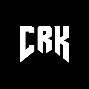 Teknoloji şirketi için CRK mektup logosu tasarımı. CRK logo tasarımı siyah-beyaz renk kombinasyonu. CRK logosu, CRK vektörü, CRK tasarımı, CRK simgesi, CRK alfabesi. CRK tipografi logosu tasarımı.