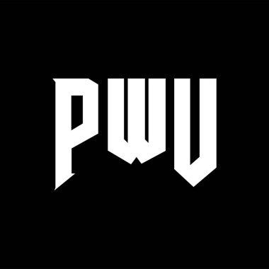 Teknoloji şirketi için PWU mektup logosu tasarımı. PWU logo tasarımı siyah ve beyaz renk kombinasyonu. PWU logosu, PWU vektörü, PWU tasarımı, PWU simgesi, PWU alfabesi. PWU tipografi logosu tasarımı.