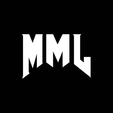 Teknoloji şirketi için MML harf logosu tasarımı. MML logo tasarımı siyah ve beyaz renk kombinasyonu. MML logosu, MML vektörü, MML tasarımı, MML simgesi, MML alfabesi. MML tipografi logosu tasarımı.