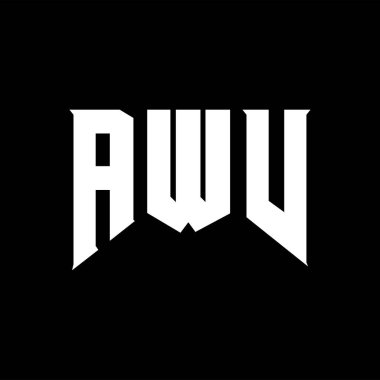 Teknoloji şirketi için AWV harf logosu tasarımı. AWV logo tasarımı siyah ve beyaz renk kombinasyonu. AWV logosu, AWV vektörü, AWV tasarımı, AWV simgesi, AWV alfabesi. AWV tipografi logosu tasarımı.