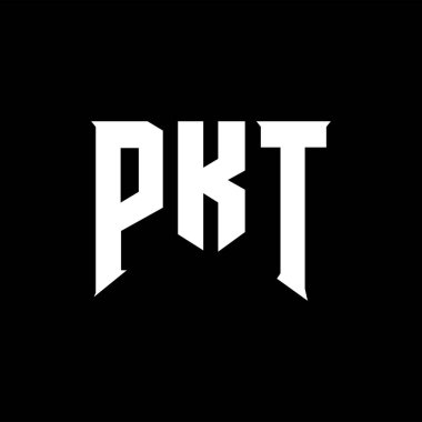 Teknoloji şirketi için PKT mektup logosu tasarımı. PKT logo tasarımı siyah ve beyaz renk kombinasyonu. PKT logosu, PKT vektörü, PKT tasarımı, PKT simgesi, PKT alfabesi. PKT tipografi logosu tasarımı.