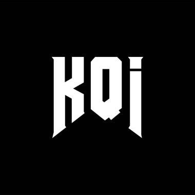 Teknoloji şirketi için KQI harf logosu tasarımı. KQI logo tasarımı siyah ve beyaz renk kombinasyonu. KQI logosu, KQI vektörü, KQI tasarımı, KQI simgesi, KQI alfabesi. KQI tipografi logosu tasarımı.