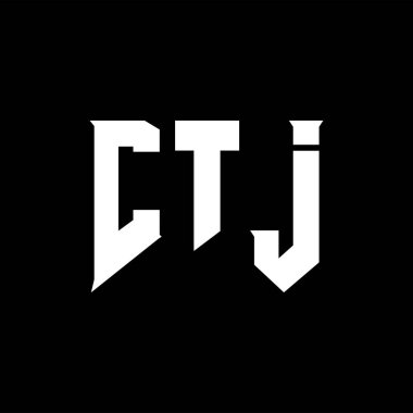 CTJ teknoloji şirketi için mektup logosu tasarımı. CTJ logo tasarımı siyah ve beyaz renk kombinasyonu. CTJ logosu, CTJ vektörü, CTJ tasarımı, CTJ simgesi, CTJ alfabesi. CTJ tipografi logo tasarımı.