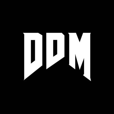 Teknoloji şirketi için DDM mektup logosu tasarımı. DDM logo tasarımı siyah ve beyaz renk kombinasyonu. DDM logosu, DDM vektörü, DDM tasarımı, DDM simgesi, DDM alfabesi. DDM tipografi logosu tasarımı.