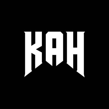 Teknoloji şirketi için KAH mektup logosu tasarımı. KAH logosu siyah ve beyaz renk kombinasyonu tasarladı. KAH logosu, KAH vektörü, KAH tasarımı, KAH simgesi, KAH alfabesi. KAH tipografi logo tasarımı.