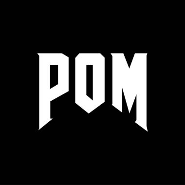 Teknoloji şirketi için POM mektup logosu tasarımı. POM logosu siyah-beyaz renk kombinasyonu tasarladı. POM logosu, POM vektörü, POM tasarımı, POM simgesi, POM alfabesi. POM tipografi logosu tasarımı.