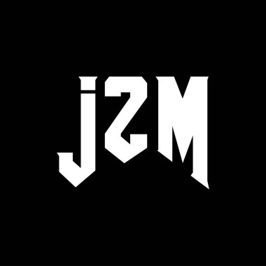 Teknoloji şirketi için JZM mektup logosu tasarımı. JZM logo tasarımı siyah ve beyaz renk kombinasyonu. JZM logosu, JZM vektörü, JZM tasarımı, JZM simgesi, JZM alfabesi. JZM tipografi logosu tasarımı.