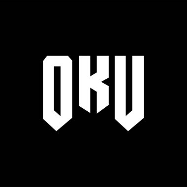 Teknoloji şirketi için OKU mektup logosu tasarımı. OKU logo tasarımı siyah-beyaz renk kombinasyonu. OKU logosu, OKU vektörü, OKU tasarımı, OKU simgesi, OKU alfabesi. OKU tipografi logosu tasarımı.