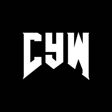 Teknoloji şirketi için CYW harf logosu tasarımı. CYW logo tasarımı siyah ve beyaz renk kombinasyonu. CYW logosu, CYW vektörü, CYW tasarımı, CYW simgesi, CYW alfabesi. CYW tipografi logosu tasarımı.