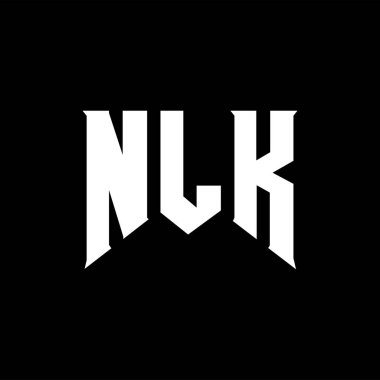 Teknoloji şirketi için NLK mektup logosu tasarımı. NLK logo tasarımı siyah ve beyaz renk kombinasyonu. NLK logosu, NLK vektörü, NLK tasarımı, NLK simgesi, NLK alfabesi. NLK tipografi logosu tasarımı.