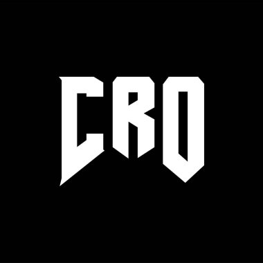 Teknoloji şirketi için CRO harf logosu tasarımı. CRO logo tasarımı siyah ve beyaz renk kombinasyonu. CRO logosu, CRO vektörü, CRO tasarımı, CRO simgesi, CRO alfabesi. CRO tipografi logosu tasarımı.