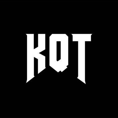 Teknoloji şirketi için KQT harf logosu tasarımı. KQT logo tasarımı siyah ve beyaz renk kombinasyonu. KQT logosu, KQT vektörü, KQT tasarımı, KQT simgesi, KQT alfabesi. KQT tipografi logo tasarımı.