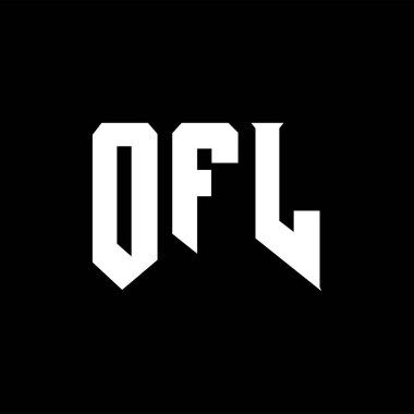 Teknoloji şirketi için OFL mektup logosu tasarımı. OFL logo tasarımı siyah ve beyaz renk kombinasyonu. OFL logosu, OFL vektörü, OFL tasarımı, OFL simgesi, OFL alfabesi. OFL tipografi logosu tasarımı.