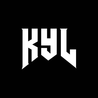 Teknoloji şirketi için KYL harf logosu tasarımı. KYL logo tasarımı siyah ve beyaz renk kombinasyonu. KYL logosu, KYL vektörü, KYL tasarımı, KYL simgesi, KYL alfabesi. KYL tipografi logo tasarımı.