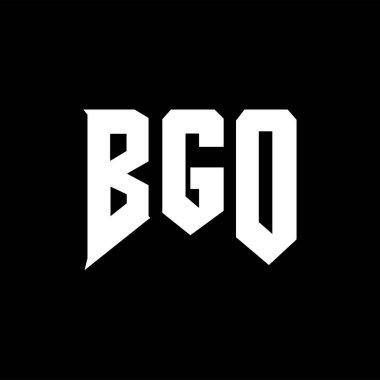 Teknoloji şirketi için BGO mektup logosu tasarımı. BGO logo tasarımı siyah ve beyaz renk kombinasyonu. BGO logosu, BGO vektörü, BGO tasarımı, BGO simgesi, BGO alfabesi. BGO tipografi logosu tasarımı.