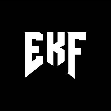 Teknoloji şirketi için EKF mektup logosu tasarımı. EKF logo tasarımı siyah ve beyaz renk kombinasyonu. EKF logosu, EKF vektörü, EKF tasarımı, EKF ikonu, EKF alfabesi. EKF tipografi logosu tasarımı.