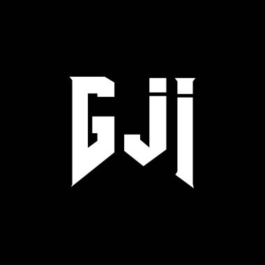 Teknoloji şirketi için GJI harf logosu tasarımı. GJI logo tasarımı siyah ve beyaz renk kombinasyonu. GJI logosu, GJI vektörü, GJI tasarımı, GJI simgesi, GJI alfabesi. GJI tipografi logosu tasarımı.