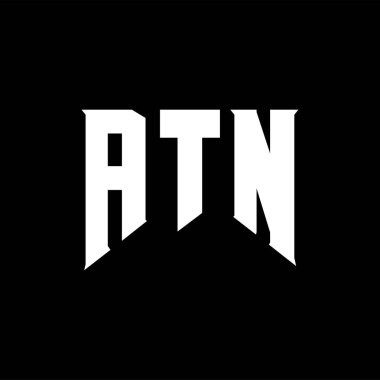 ATN letter logo design for technology company. ATN logo design black and white color combination. ATN logo, ATN vector, ATN design, ATN icon, ATN alphabet. ATN typography logo design. clipart