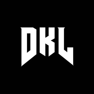 Teknoloji şirketi için DKL mektup logosu tasarımı. DKL logo tasarımı siyah ve beyaz renk kombinasyonu. DKL logosu, DKL vektörü, DKL tasarımı, DKL simgesi, DKL alfabesi. DKL tipografi logosu tasarımı.