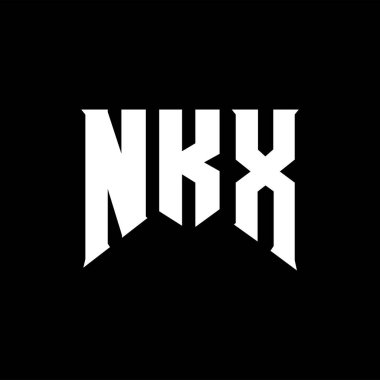 Teknoloji şirketi için NKX mektup logosu tasarımı. NKX logo tasarımı siyah ve beyaz renk kombinasyonu. NKX logosu, NKX vektörü, NKX tasarımı, NKX simgesi, NKX alfabesi. NKX tipografi logosu tasarımı.