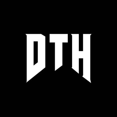 DTH letter logo design for technology company. DTH logo design black and white color combination. DTH logo, DTH vector, DTH design, DTH icon, DTH alphabet. DTH typography logo design. clipart