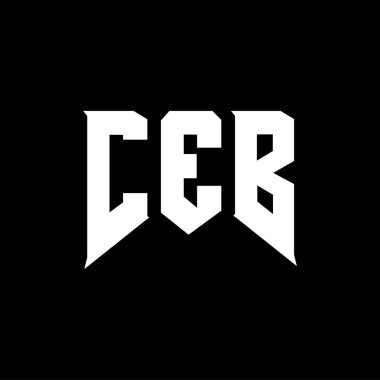 Teknoloji şirketi için CEB mektup logosu tasarımı. CEB logosu siyah-beyaz renk kombinasyonu tasarladı. CEB logosu, CEB vektörü, CEB tasarımı, CEB simgesi, CEB alfabesi. CEB tipografi logosu tasarımı.