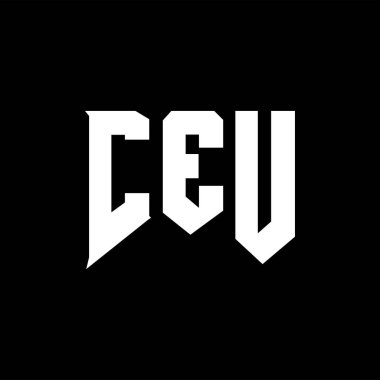 Teknoloji şirketi için CEU mektup logosu tasarımı. CEU logo tasarımı siyah-beyaz renk kombinasyonu. CEU logosu, CEU vektörü, CEU tasarımı, CEU simgesi, CEU alfabesi. CEU tipografi logosu tasarımı.