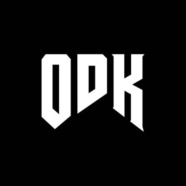 Teknoloji şirketi için ODK mektup logosu tasarımı. ODK logo tasarımı siyah ve beyaz renk kombinasyonu. ODK logosu, ODK vektörü, ODK tasarımı, ODK simgesi, ODK alfabesi. ODK tipografi logosu tasarımı.