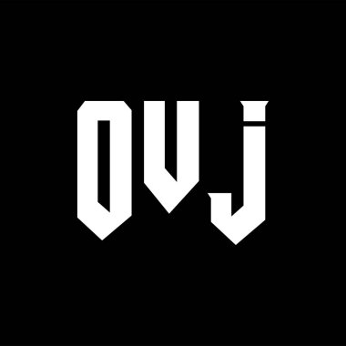 Teknoloji şirketi için OVJ mektup logosu tasarımı. OVJ logosu siyah-beyaz renk kombinasyonu tasarladı. OVJ logosu, OVJ vektörü, OVJ tasarımı, OVJ simgesi, OVJ alfabesi. OVJ tipografi logosu tasarımı.