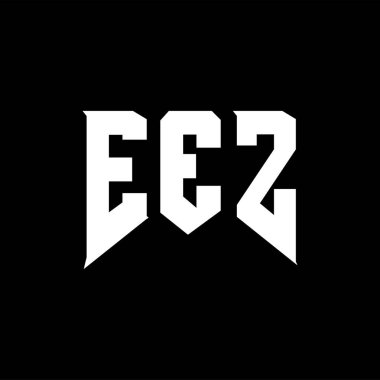 Teknoloji şirketi için AÇZ harf logosu tasarımı. AÇZ logosu siyah-beyaz renk kombinasyonu tasarladı. EEZ logosu, EEZ vektörü, EEZ tasarımı, EEZ simgesi, AÇZ alfabesi. AÇZ tipografi logosu tasarımı.