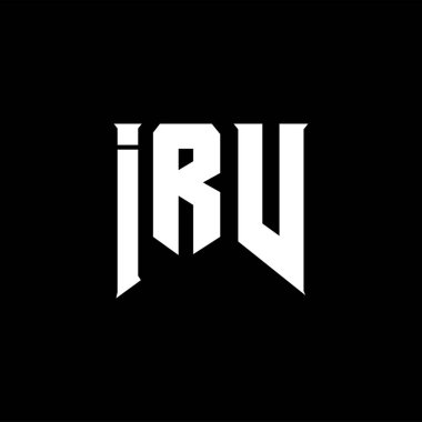 Teknoloji şirketi için IRV harf logosu tasarımı. IRV logosu siyah-beyaz renk kombinasyonu tasarladı. IRV logosu, IRV vektörü, IRV tasarımı, IRV simgesi, IRV alfabesi. IRV tipografi logosu tasarımı.