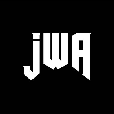 Teknoloji şirketi için JWA mektup logosu tasarımı. JWA logo tasarımı siyah ve beyaz renk kombinasyonu. JWA logosu, JWA vektörü, JWA tasarımı, JWA simgesi, JWA alfabesi. JWA tipografi logosu tasarımı.