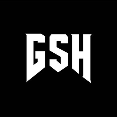 Teknoloji şirketi için GSH harf logosu tasarımı. GSH logosu siyah ve beyaz renk kombinasyonu tasarladı. GSH logosu, GSH vektörü, GSH dizaynı, GSH simgesi, GSH alfabesi. GSH tipografi logosu tasarımı.