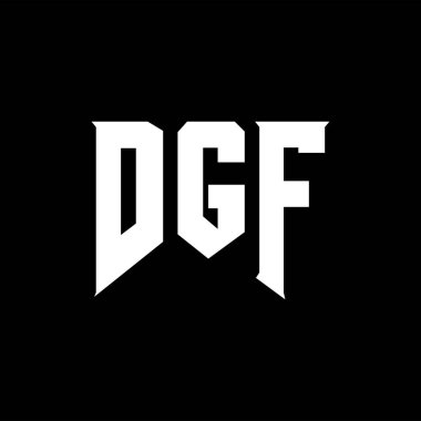 Teknoloji şirketi için DGF mektup logosu tasarımı. DGF logo tasarımı siyah ve beyaz renk kombinasyonu. DGF logosu, DGF vektörü, DGF tasarımı, DGF simgesi, DGF alfabesi. DGF tipografi logosu tasarımı.