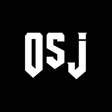 Teknoloji şirketi için OSJ mektup logosu tasarımı. OSJ logo tasarımı siyah ve beyaz renk kombinasyonu. OSJ logosu, OSJ vektörü, OSJ tasarımı, OSJ simgesi, OSJ alfabesi. OSJ tipografi logosu tasarımı.