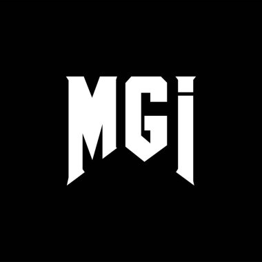 Teknoloji şirketi için MGI harf logosu tasarımı. MGI logo tasarımı siyah ve beyaz renk kombinasyonu. MGI logosu, MGI vektörü, MGI tasarımı, MGI simgesi, MGI alfabesi. MGI tipografi logosu tasarımı.