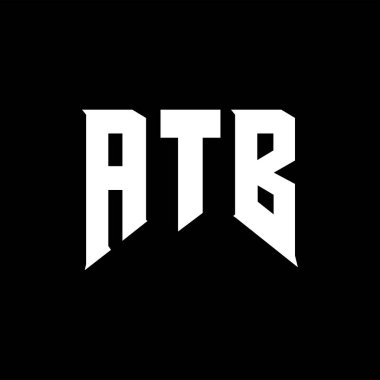 Teknoloji şirketi için ATB harf logosu tasarımı. ATB logo tasarımı siyah ve beyaz renk kombinasyonu. ATB logosu, ATB vektörü, ATB tasarımı, ATB simgesi, ATB alfabesi. ATB tipografi logo tasarımı.