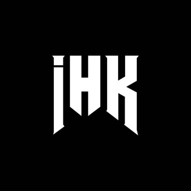 Teknoloji şirketi için IHK mektup logosu tasarımı. IHK logo tasarımı siyah ve beyaz renk kombinasyonu. IHK logosu, IHK vektörü, IHK tasarımı, IHK simgesi, IHK alfabesi. IHK tipografi logosu tasarımı.