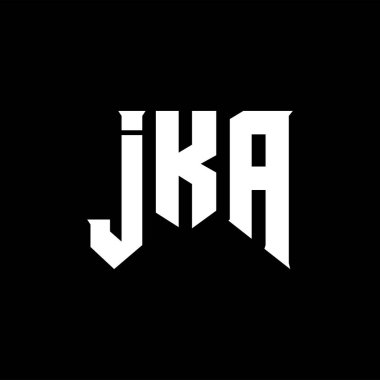 Teknoloji şirketi için JKA mektup logosu tasarımı. JKA logo tasarımı siyah ve beyaz renk kombinasyonu. JKA logosu, JKA vektörü, JKA tasarımı, JKA simgesi, JKA alfabesi. JKA tipografi logosu tasarımı.