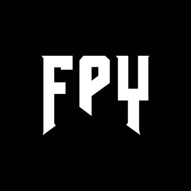 Teknoloji şirketi için FPY mektup logosu tasarımı. FPY logo tasarımı siyah ve beyaz renk kombinasyonu. FPY logosu, FPY vektörü, FPY tasarımı, FPY simgesi, FPY alfabesi. FPY tipografi logosu tasarımı.