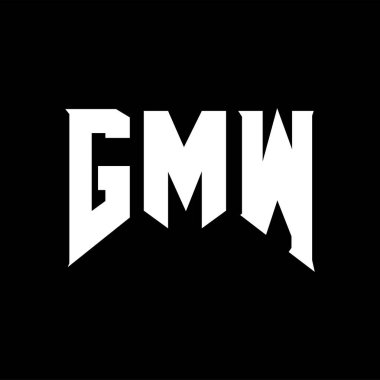 Teknoloji şirketi için GMW harf logosu tasarımı. GMW logo tasarımı siyah ve beyaz renk kombinasyonu. GMW logosu, GMW vektörü, GMW tasarımı, GMW simgesi, GMW alfabesi. GMW tipografi logosu tasarımı.