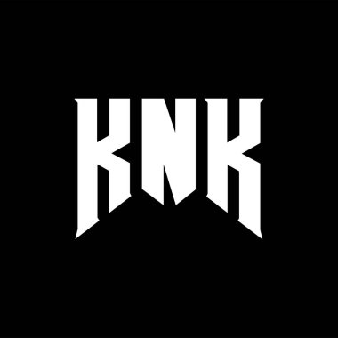 Teknoloji şirketi için KNK mektup logosu tasarımı. KNK logo tasarımı siyah ve beyaz renk kombinasyonu. KNK logosu, KNK vektörü, KNK tasarımı, KNK simgesi, KNK alfabesi. KNK tipografi logosu tasarımı.