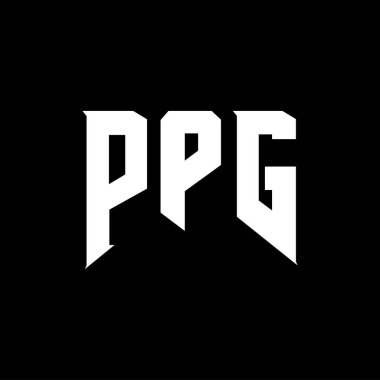 Teknoloji şirketi için PPG harf logosu tasarımı. PPG logo tasarımı siyah ve beyaz renk kombinasyonu. PPG logosu, PPG vektörü, PPG tasarımı, PPG simgesi, PPG alfabesi. PPG tipografi logosu tasarımı.