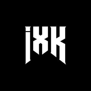 Teknoloji şirketi için IXK mektup logosu tasarımı. IXK logo tasarımı siyah ve beyaz renk kombinasyonu. IXK logosu, IXK vektörü, IXK tasarımı, IXK simgesi, IXK alfabesi. IXK tipografi logosu tasarımı.